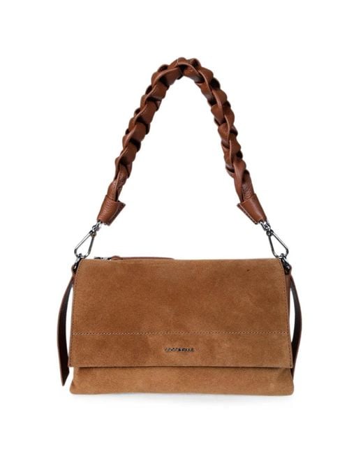 Coccinelle Brown Boheme Suede Shoulder Bag