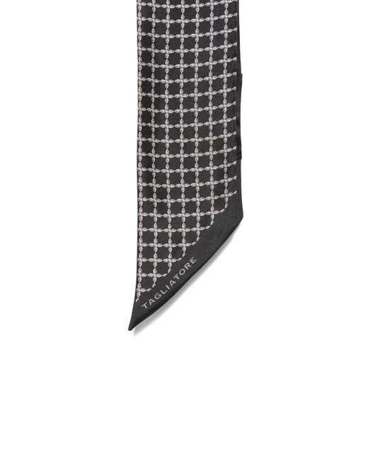 Tagliatore White Geometric-Print Scarf for men