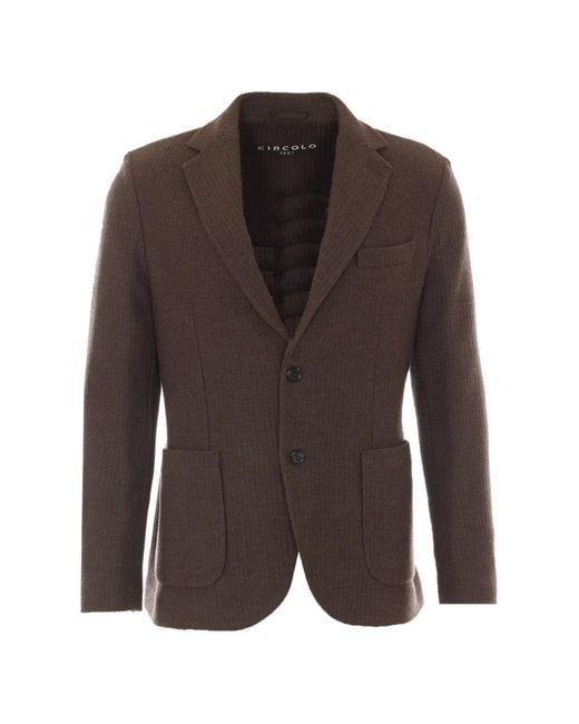 Circolo 1901 Brown Single-Breasted Wool-Blend Jacket for men