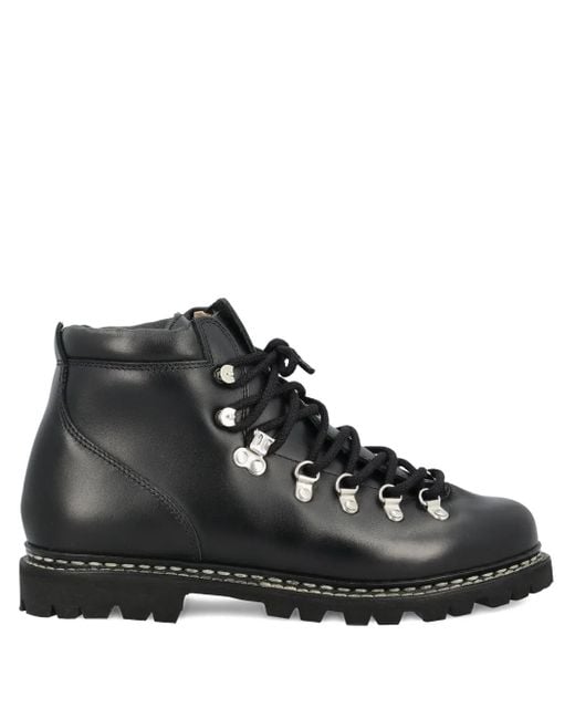 Paraboot Black Leather Lace-Up Boots for men