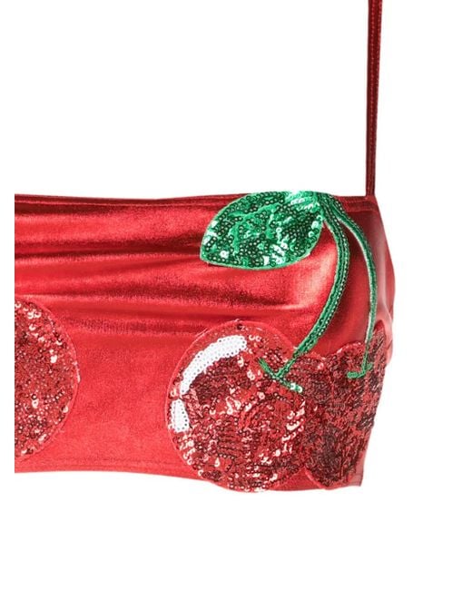 Bikini Carnaval/Festival Con Paillettes di Brigitte Bardot in Red