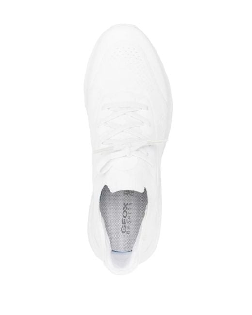 Geox White Spherica Low-Top Sneakers