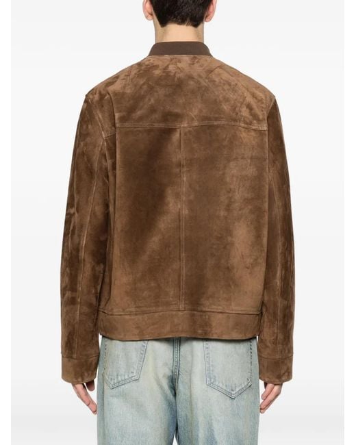 Yves Salomon Brown Brandy Calf Wool Polyamide Jacket for men