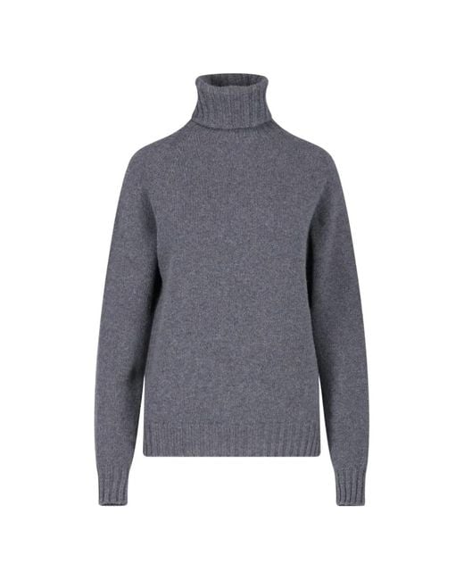Ma'ry'ya Gray Roll-Neck Raglan-Sleeve Sweater