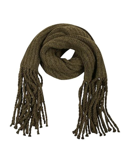 IRO Green Fringed Scarf
