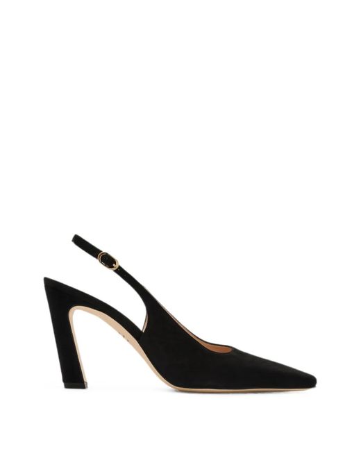 Stuart Weitzman Black Slingback Pointed-Toe Sandals