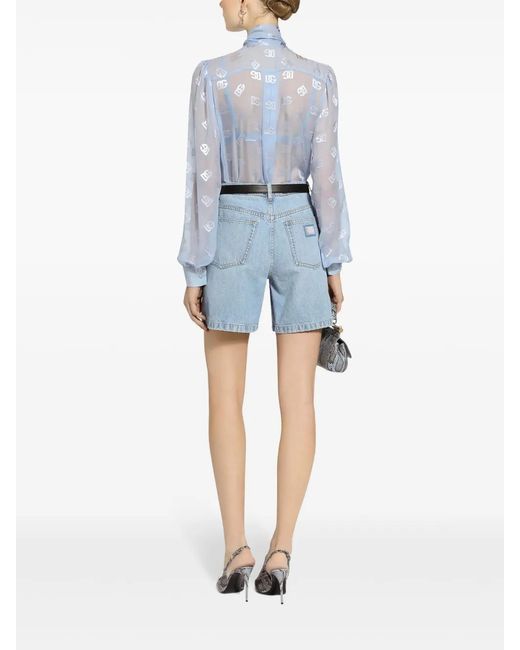 Dolce & Gabbana Blue Cotton Denim Bermuda Shorts