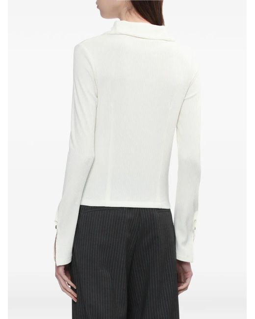 Rag & Bone White Ribbed Buttoned Cardigan