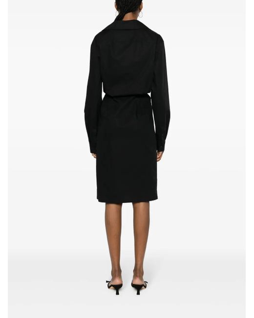 Moschino Midi-Jurk Met Geborduurd Logo in het Black