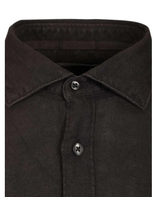 Al Duca D'aosta Black Chemise En Lin for men
