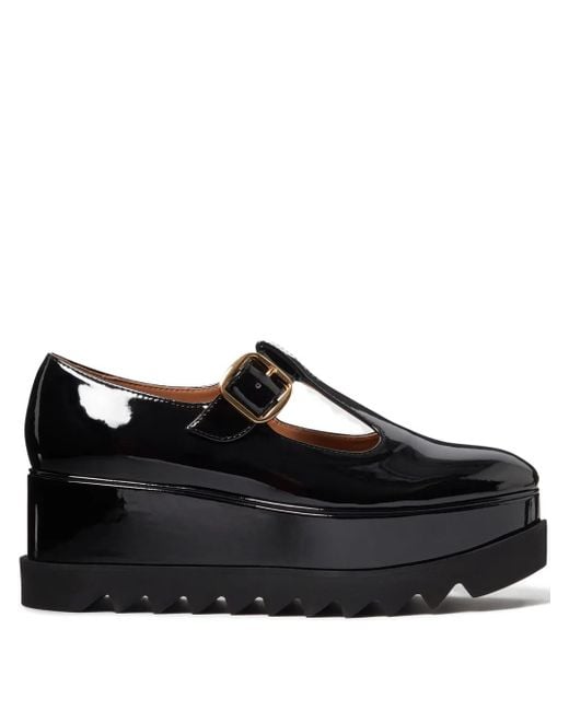 Stella McCartney Black Buckle-Detail Platform Pumps