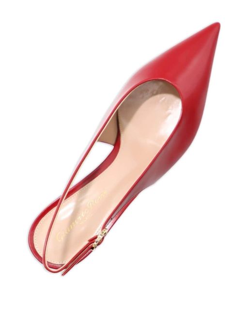 Gianvito Rossi Red Leather Slingback Pumps