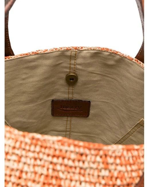 IBELIV Brown Handle Raffia Tote Bag