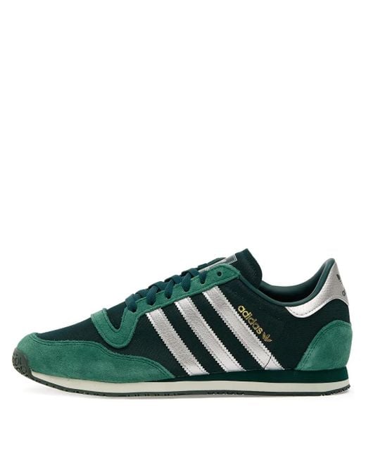 Adidas Green Galaxy Og Three-Stripe Suede Sneakers for men