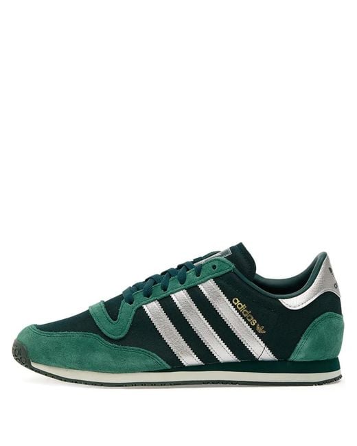 Adidas Green Galaxy Og Three-Stripe Suede Sneakers for men