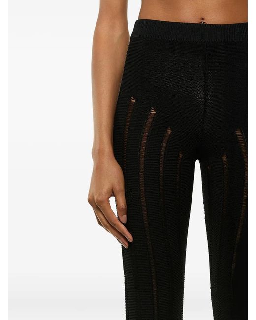 Laneus Black Knitted Flared Trousers
