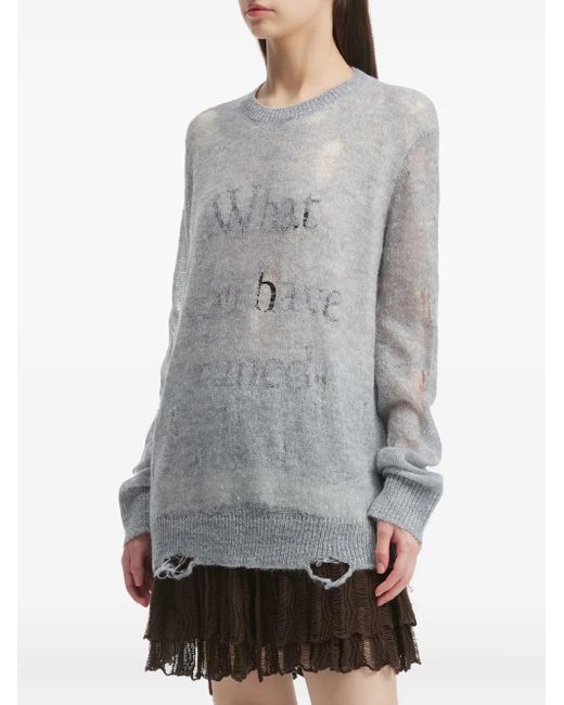 B+ AB Gray Distressed Sweater