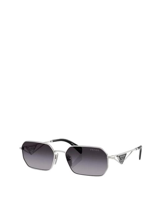 Prada White Geometric-Frame Sunglasses