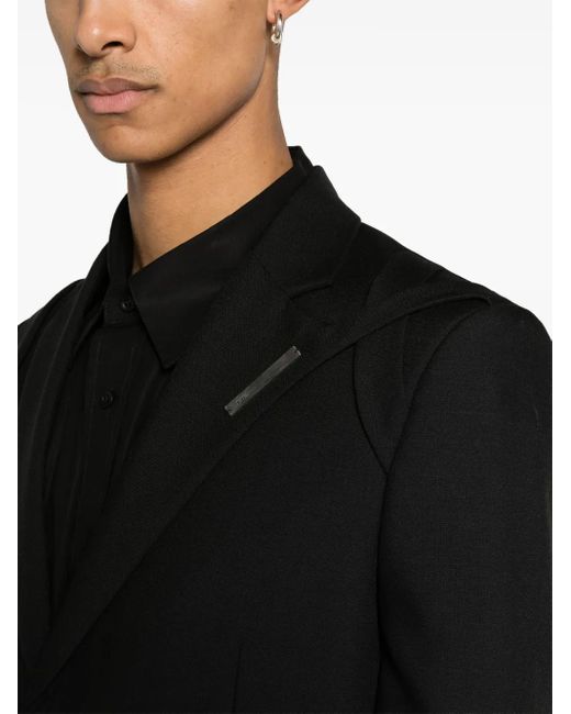 HELIOT EMIL Black Equilibrium Single-Breasted Blazer for men