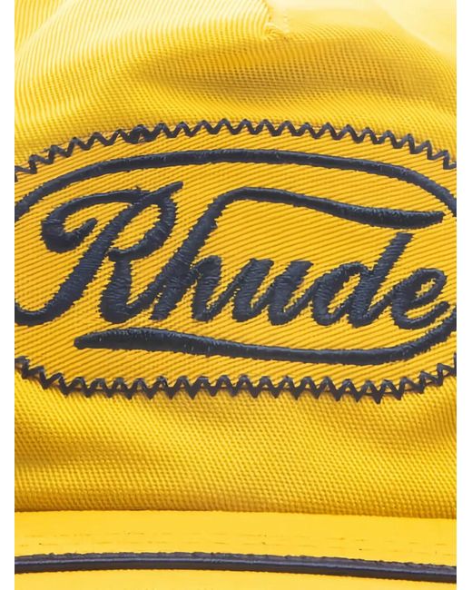 Rhude Yellow Patch Trucker Hat for men