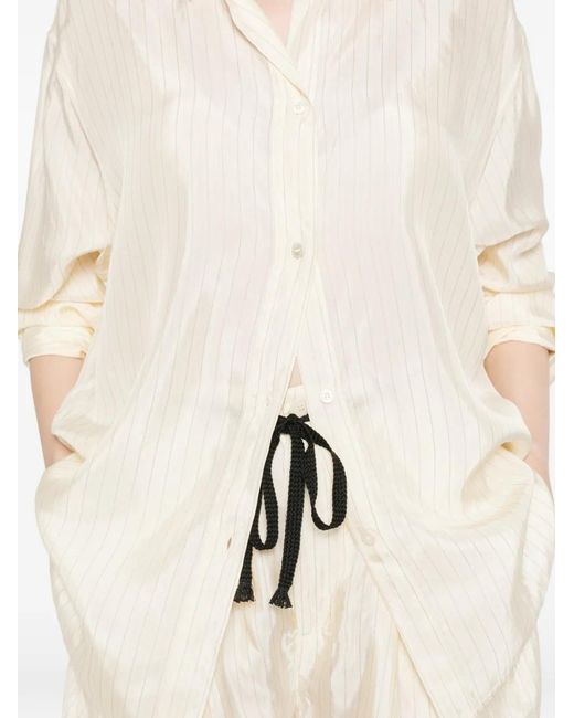 Barena White Mimma Sbrissa Striped Button-Down Shirt