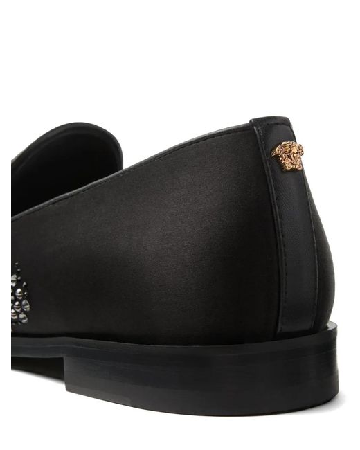 Versace Black Medusa-Embellished Loafers for men