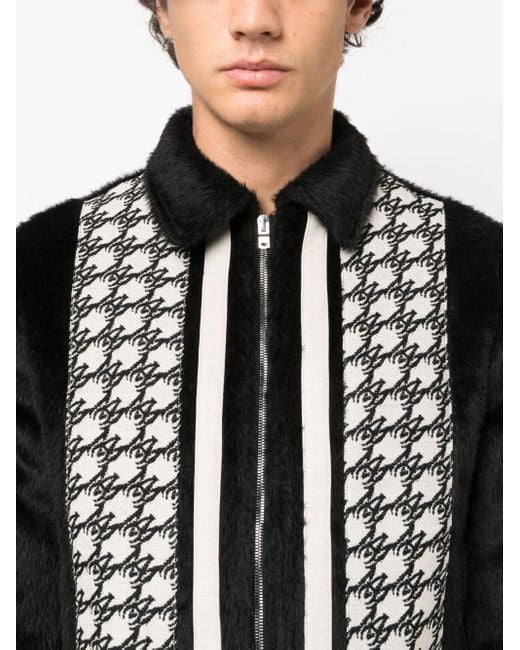 Amiri Black Panelled Alpaca-wool Jacket for men