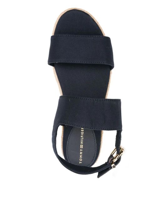 Tommy Hilfiger Blue Canvas Platform Espadrilles
