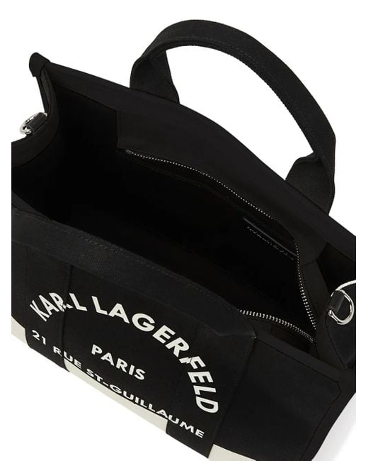 Karl Lagerfeld Black Medium Rue St-Guillaume Tote Bag