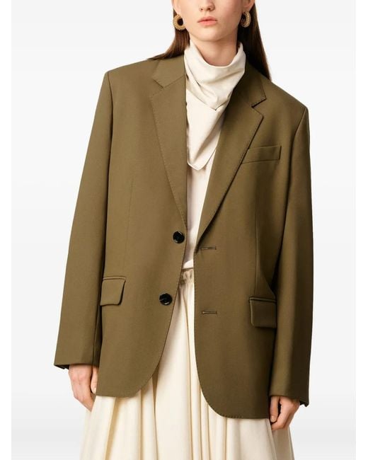 AMI Green Single-Breasted Blazer