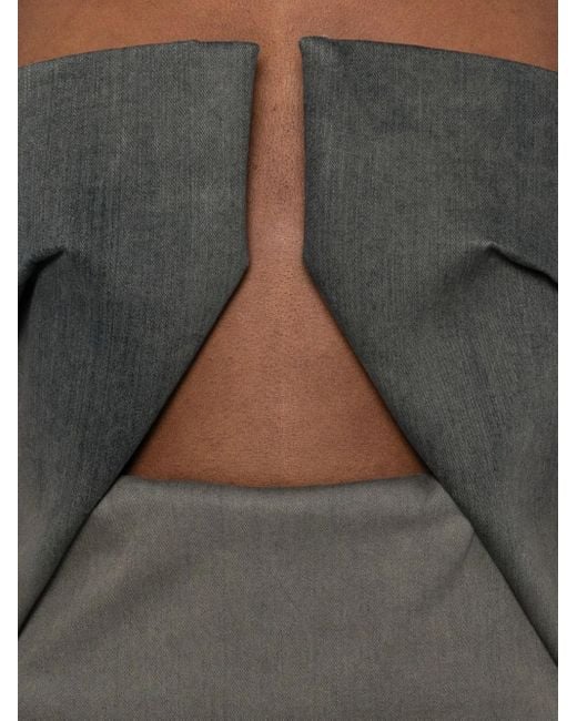 Rick Owens Gray Cut-Out Strapless Dress