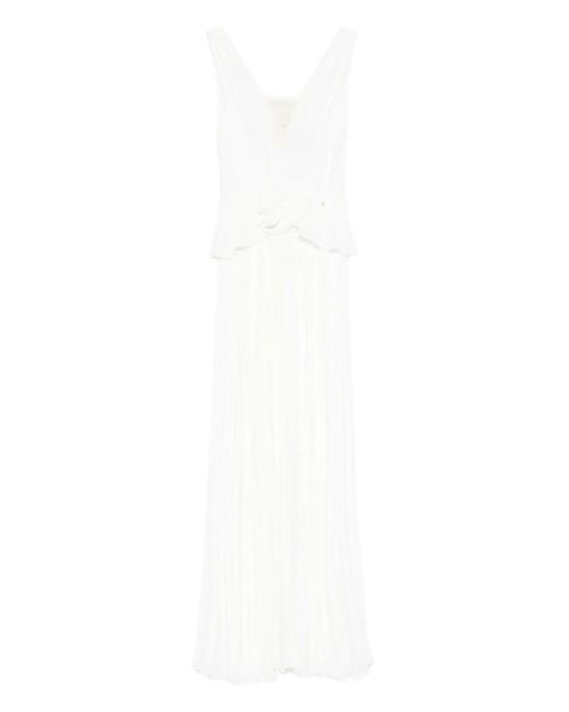 Nissa プリーツ マキシドレス White