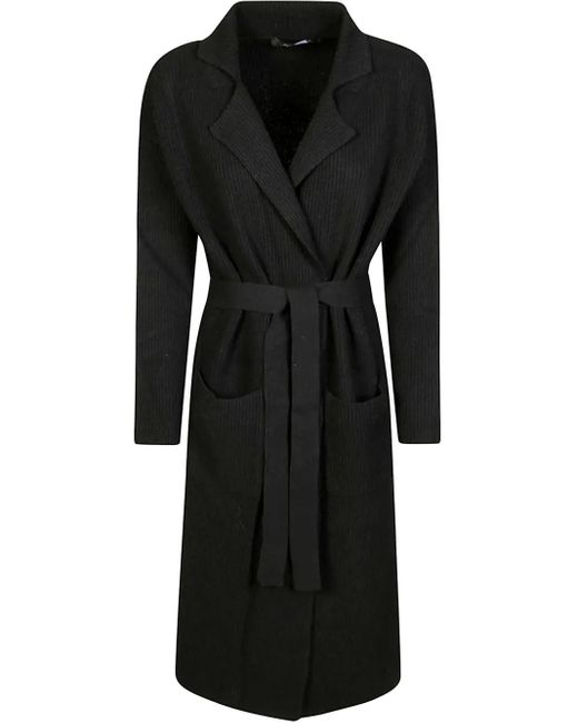 Max Mara ベルテッド コート Black