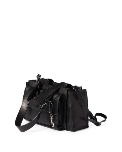 Miu Miu Black Utilitaire Leather Shoulder Bag