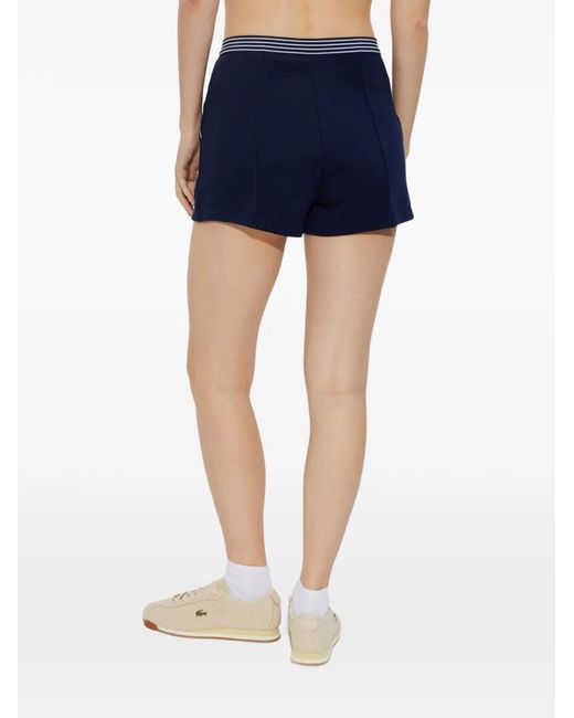 Lacoste Blue Short À Bords Rayés