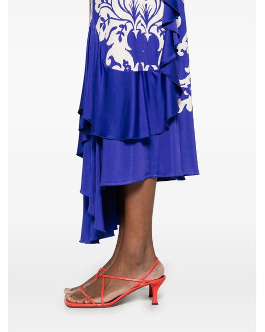 Etro Blue Asymmetrical Cut Dress