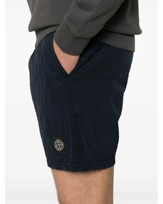 Stone Island Blue Mid-Thigh Shorts for men
