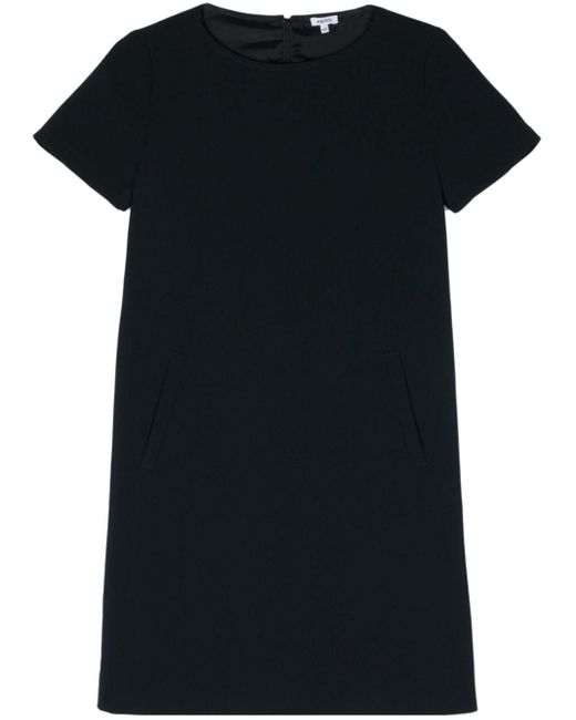 Round-neck crepe shift dress Aspesi de color Black
