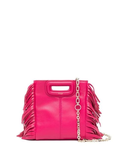 Maje Pink M Fringed Crossbody Bag