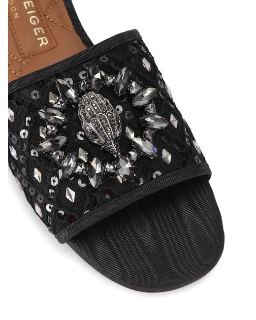 Kurt Geiger White Chelsea Crystal Eagle Head Sandals