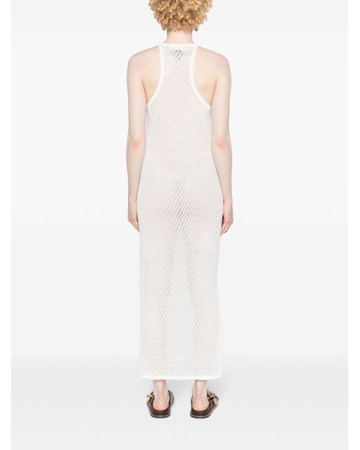 Vestido largo de punto flojo Calvin Klein de color White