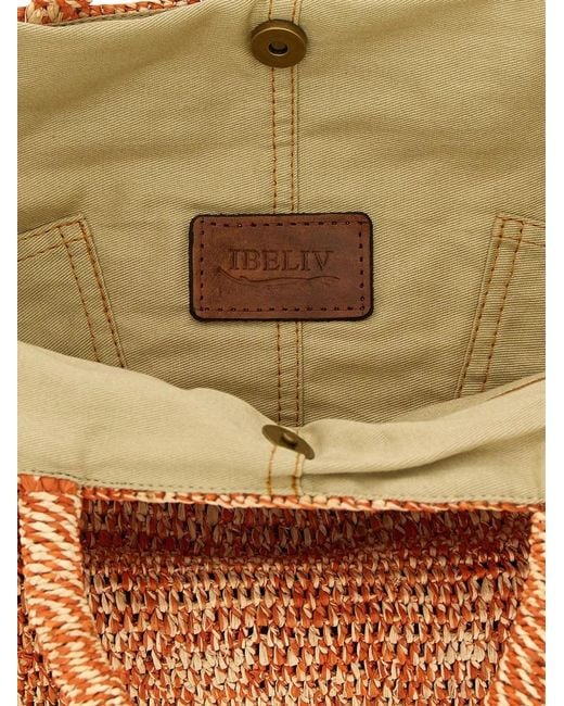 IBELIV Brown Vanilla Raffia Tote Bag