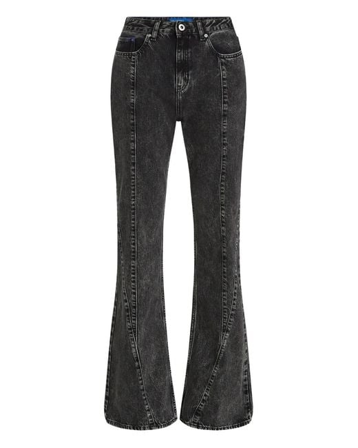 Karl Lagerfeld Black High-Rise Flared Jeans