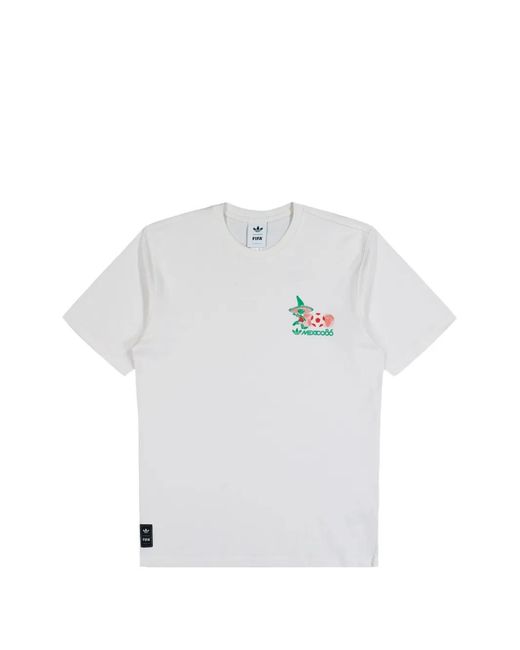 Adidas White Graphic Print Crew Neck T-Shirt for men