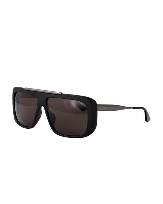 McQueen Black Matte Oversized Square Sunglasses