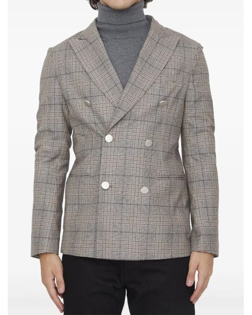 Tonello Geruite Blazer in het Gray voor heren