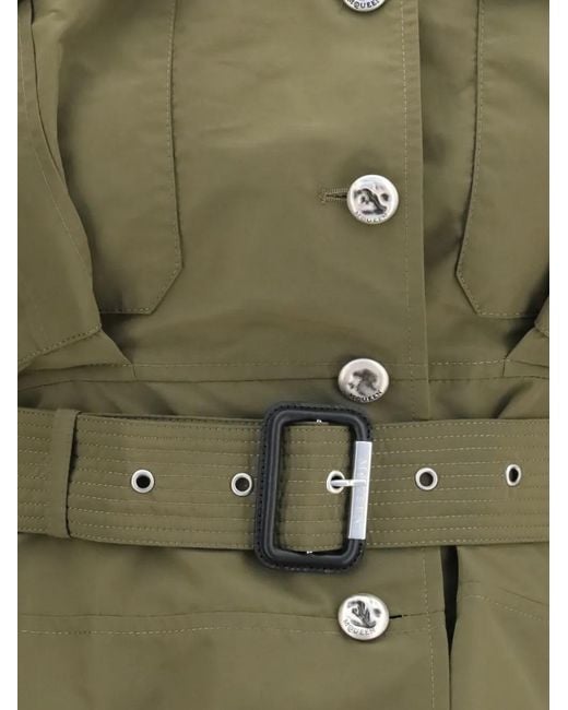 McQueen Green Cropped Belted Jacket