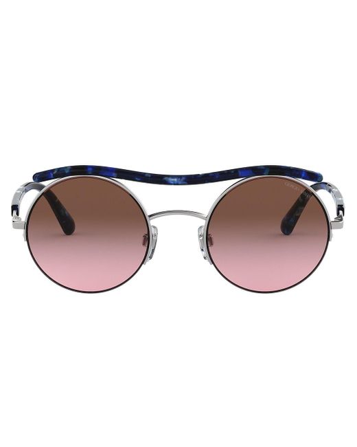 Round frame sunglasses Giorgio Armani en coloris Metallic