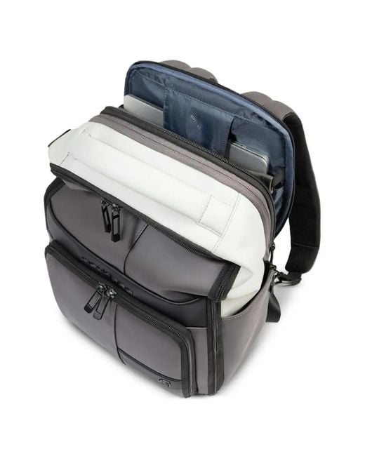 Piquadro Black Zip-Fastening Laptop Backpack for men