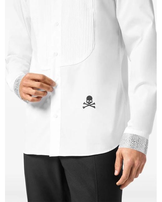 Philipp Plein White Tie Shirt for men